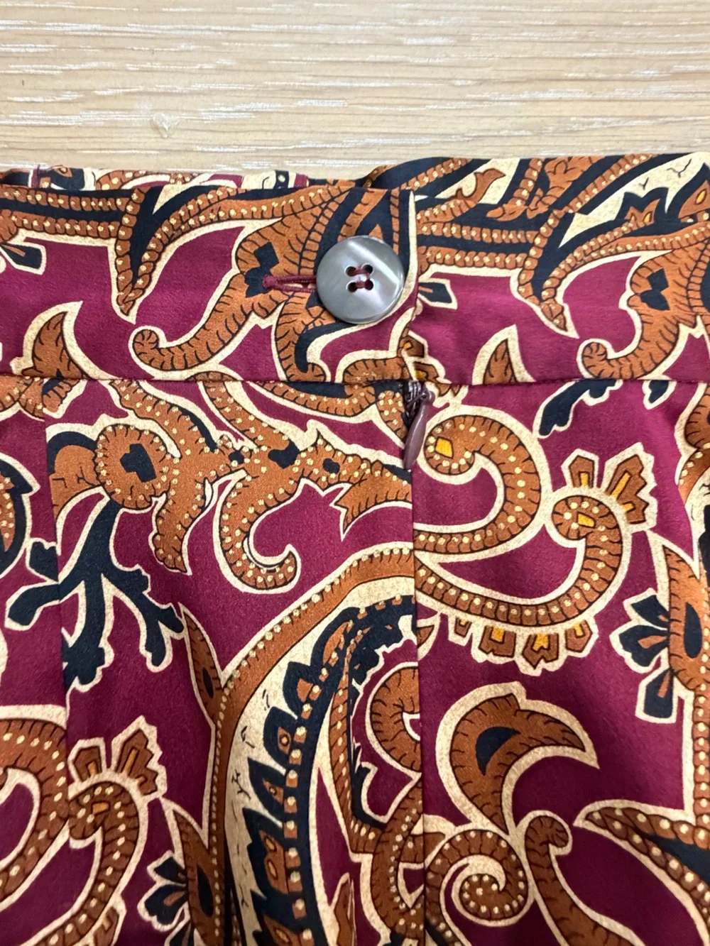 Dana Buchman Burgundy Paisley Pencil Skirt